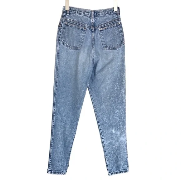 Vintage Sasson High Rise Well Worn Distressed Acid Wash Jeans Size 7 USA Made - Picture 6 of 14